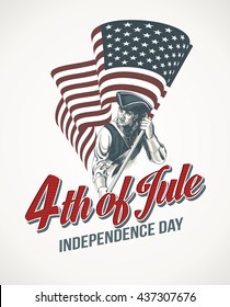 American Independence Day lettering design. A template background for greeting cards, posters, leaflets and brochure. Vector illustration EPS10