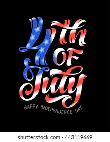 American Independence Day lettering. Vector illustration for cards, prints, festive typography design