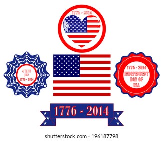 American Independence Day on white background