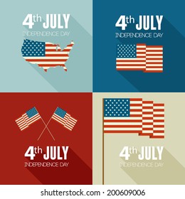 American Independence Day  Patriotic background. Vector Flat design