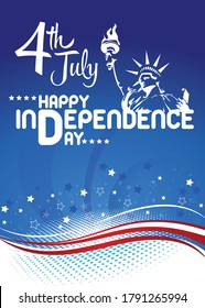 American Independence day poster on 4th of July