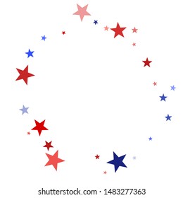 American Independence Day red blue white stars vector backgound. USA flag colors cool fourth of july wallpaper. Flying star sparkles american symbols. Independence day fireworks abstraction.