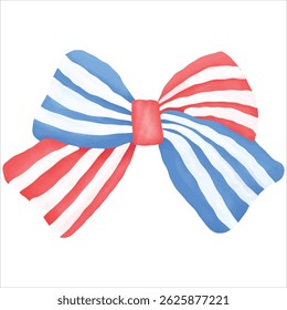 American Independence Day Ribbon Hand Drawn