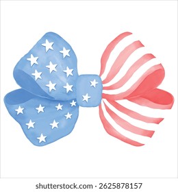 American Independence Day Ribbon Hand Drawn