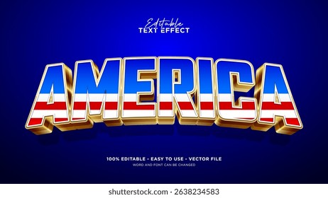 American Independence Day text effect, 4th of July text style effect vector template	
