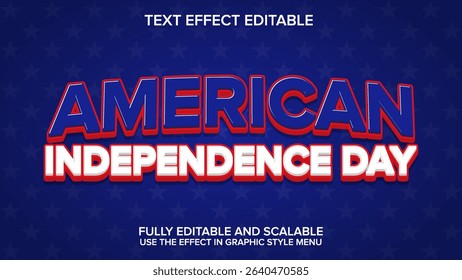 american independence day text effect editable