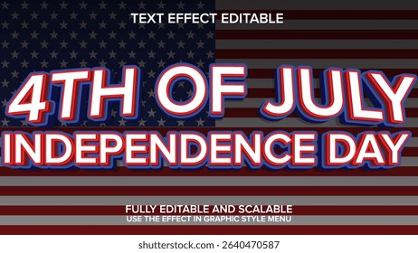 american independence day text effect editable