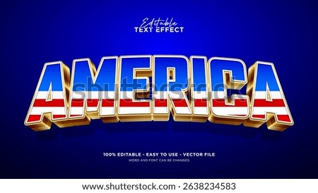 American Independence Day text effect, 4th of July text style effect vector template	