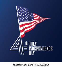 American independence day. USA map. United States flag. Vector Flat design