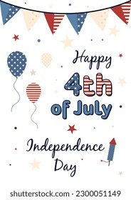 American Independence Day vector background.