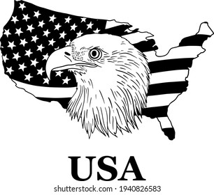 american independence day vector eagle image american flag poster black and white graphic design holiday