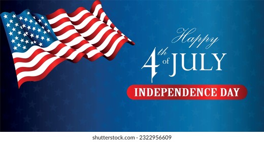 American Independence day vector editable banner 