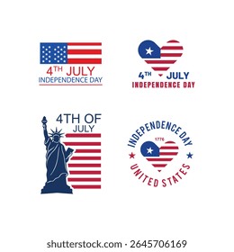American independence day vector illustrations featuring united states symbols and patriotic designs