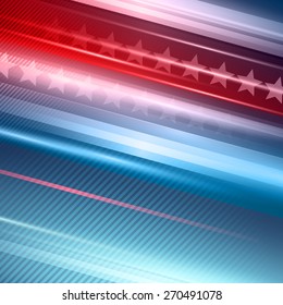 American Independence Day Vector striped red and blue background 