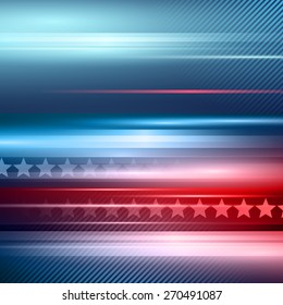 American Independence Day Vector striped red and blue background 