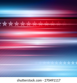 American Independence Day Vector striped red and blue background 