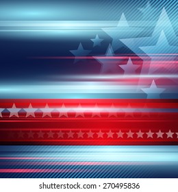 American Independence Day  Vector striped red and blue background 