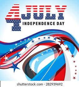 american independence day wave background Vector illustration 
