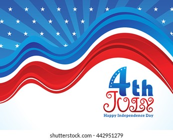 american independence day wave vector illustration