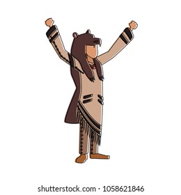 American indian with bear jacket