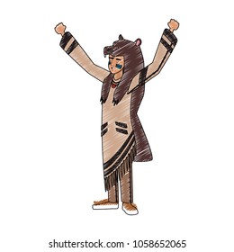 American indian with bear jacket