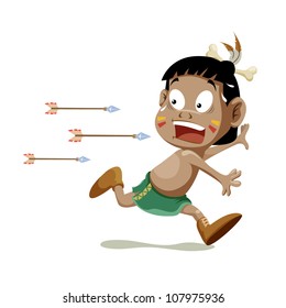 American indian boy running