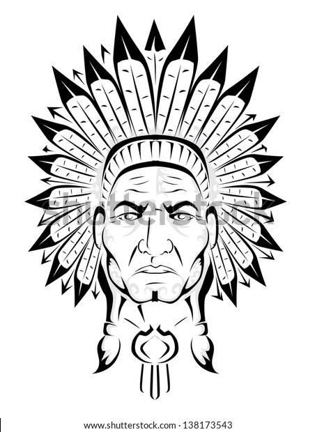 American Indian Chief Stock Vector Royalty Free 138173543