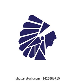 American Indian Chief Icon Vector Logo 