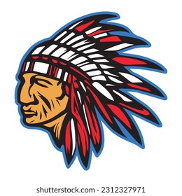 American Indian Chief Logo Icon Template