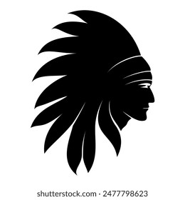 American indian chief silhouette. Vector image