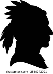 A american indian chief vector silhouette