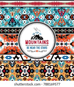 American indian colorful decorative seamless pattern