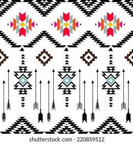 American indian ethnic geometric seamless pattern.