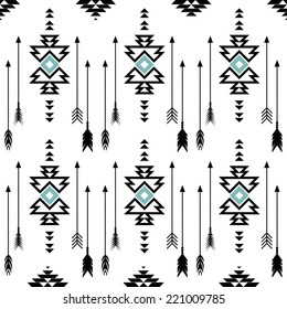 American indian ethnic geometric seamless pattern. 