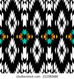 American indian ethnic geometric seamless pattern.