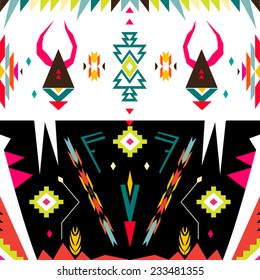 American indian ethnic geometric seamless pattern. 