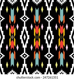 American Indian ethnic geometric seamless pattern.