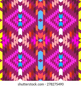 American Indian ethnic geometric seamless pattern.
