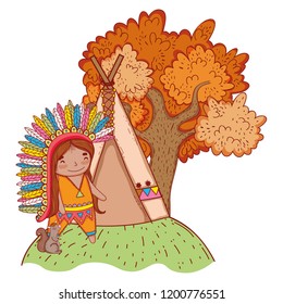 American indian girl cartoon