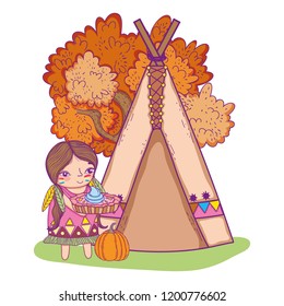 American indian girl cartoon