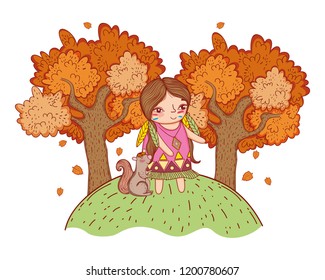 American indian girl cartoon
