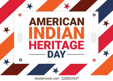 American Indian Heritage Day Replaceable Text design wallpaper with stars and shapes. Native American heritage day concept backdrop vector