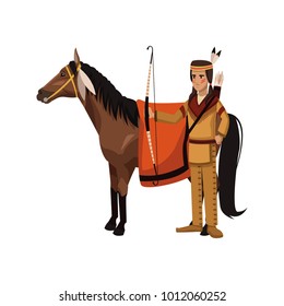 American indian with horse
