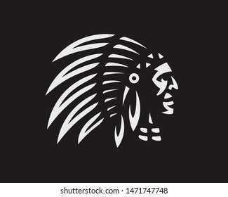 American Indian Logo Indian Emblem Design Stock Vector (Royalty Free ...