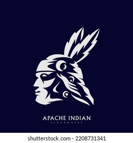 American Indian logo. Indian emblem design editable for your business. Vector illustration.