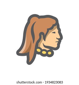American Indian Man Vector icon Cartoon illustration