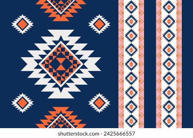 Motifs indiens américains. motif natif américain, image Vectorielle motif harmonieux d'ethnie décorative. Motif ethnique géométrique motif natif américain navajo motif tribal. Conception pour fond d'écran, tapis, fond d'écran
