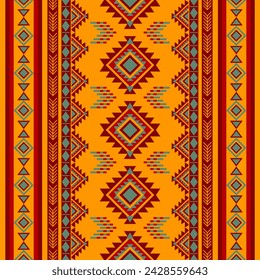 Motivos indios americanos. patrón americano nativo, patrón étnico decorativo sin fisuras del vector. Patrón geométrico étnico nativo americano mexicano navajo motivo tribal.
