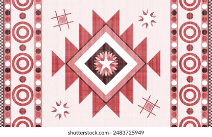 Motifs indiens américains. motif amérindien, motif ethnique harmonieux  Image vectorielle. Motif ethnique géométrique motif natif américain navajo motif tribal. Conception pour fond d'écran, tapis, fond d'écran