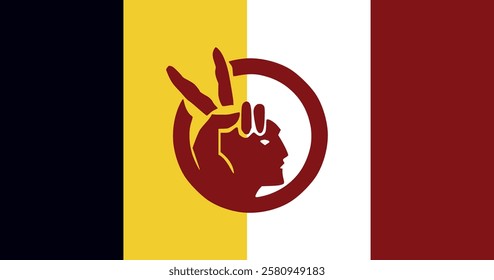 American Indian Movement V2 Flag Vector Illustration Premium Quality